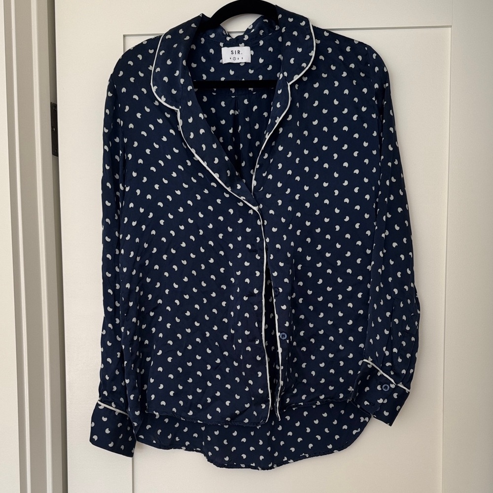 SIR the label Navy and White Blouse
